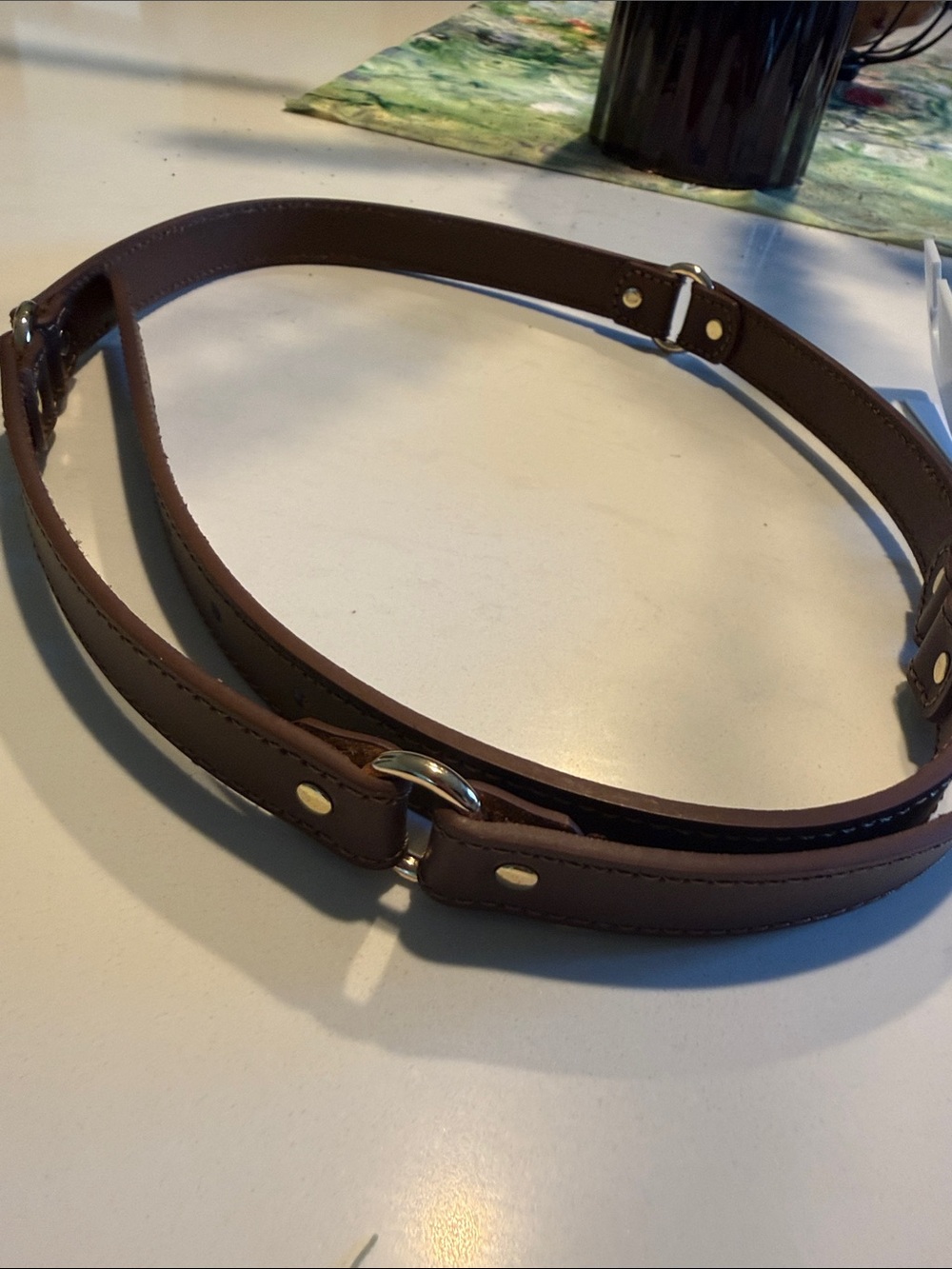Jason Wu Brown Leather Belt with Gold-Tone Buckle - Picture 3 of 7